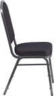 Flash Furniture 4 Pack HERCULES Series Crown Back Stacking Banquet Chair in Black Patterned Fabric - Silver Vein Frame