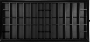 Gallery Solutions 35x16 Display Hinged Front, Black Shot Glass Case OD 35.2125X16.5