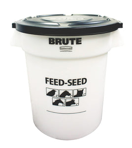 Rubbermaid Commercial Products Feed and Seed BRUTE Container with Lid, 20 Gallon Trash Can, Food Storage