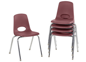 18" Stack Chair, Burgundy (5-pack)