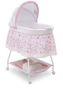 Disney Baby Ultimate Sweet Beginnings Bedside Bassinet - Portable Crib with Lights, Sounds and Vibrations, Disney Princess