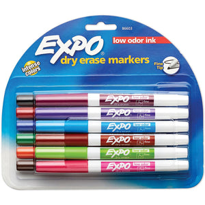 Product of EXPO Low Odor Dry Erase Markers, Assorted Colors (Fine Point, 12 ct.) - All Markers [Bulk Savings]