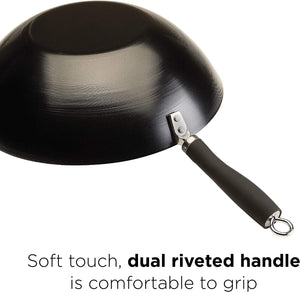 Ecolution Non-Stick Carbon Steel Wok with Soft Touch Riveted Handles