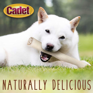 Cadet Premium Grade Beef Hide for Dogs, Rawhide Long Lasting Dog Chews, Chips, Curls & Rolls for Small/Medium/Large Dogs