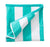Great Bay Home 100% Cotton Plush Cabana Stripe Oversize Velour Beach Towel (40x70) Brand. (Teal)