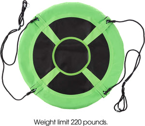 Hey! Play! Saucer Swing – 40” Diameter Hanging Tree Or Swing Set Outdoor Playground Or Backyard Play Accessory Round Disc with Adjustable Rope