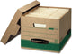 Bankers Box 12770 Storage File Boxes,w/Lid, 550 lb, 12-Inch x15-Inch x10-Inch,12/CT,Kraft/GN