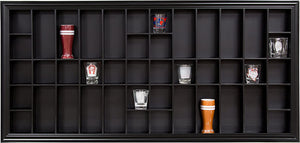Gallery Solutions 35x16 Display Hinged Front, Black Shot Glass Case OD 35.2125X16.5