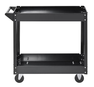 Muscle Rack SC3016 Industrial Black Commercial Service Cart, Steel, 220Lbs Capacity, 33" width x 30.5" Height x 16" Depth, 2 Shelves, 30.5" Height, 33" width, 16" Length, 2-Level