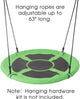 Hey! Play! Saucer Swing – 40” Diameter Hanging Tree Or Swing Set Outdoor Playground Or Backyard Play Accessory Round Disc with Adjustable Rope