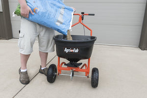 Agri-Fab 45-0526 Push Spreader, 110 lb Capacity, Orange/Black