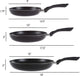 Classic Cuisine 82-KIT1053 Non-Stick Frying Pan with Heat Safe Handle Oven, 8", Black
