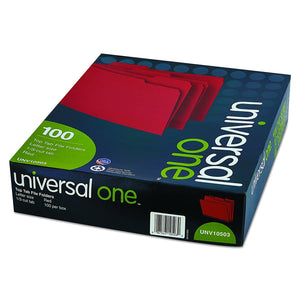 Universal 10503 File Folders, 1/3 Cut One-Ply Top Tab, Letter, Red/Light Red (Box of 100)
