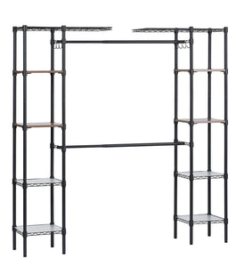 Muscle Rack EZGR551472-BLK Charcoal Steel Wire Closet/Room Organizer, 72" Height, 55" Width, 14" Length