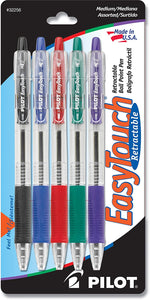 Pilot EasyTouch Retractable Ball Point Pen, Medium Point, Blue Ink, Single Pen (32241)