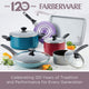 Farberware Dishwasher Safe Aluminum Nonstick 5-Quart Covered Jumbo Cooker, Red