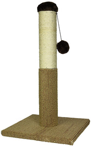 Kole KI-OD365 Multi-Textured Cat Scratch Post with Dangling Toy, One Size