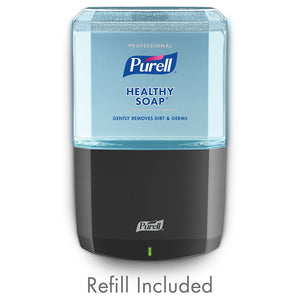 PURELL Professional HEALTHY SOAP Fresh Scent Foam ES6 Starter Kit, 1 – 1200 mL Soap Refill + 1 - ES6 Graphite Push Style Dispenser - 6477-1G