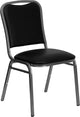 Flash Furniture HERCULES Series Stacking Banquet Chair in Black Vinyl - Silver Vein Frame
