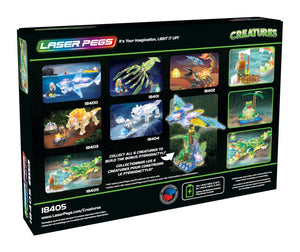 Laser Pegs Creatures (Water) Light-Up Building Block Playset, The First Lighted Construction Toy to Ignite Your Child's Creativity; It's Your Imagination, Light It Up