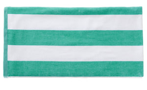 Great Bay Home 100% Cotton Plush Cabana Stripe Oversize Velour Beach Towel (40x70) Brand. (Teal)