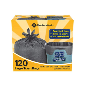 An Item of Member's Mark 33 gal. Power-Guard Simple Tie Trash Bags (120 ct.) - Pack of 1