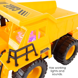 Hey! Play! Remote Control Dump Truck– 1: 22 Scale, Fully Functional RC Construction Toy Vehicle with Lifting Bed, Lights & Sounds for Kids