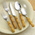 Bellamo 26-piece Stainless Steel Flatware Set with Bamboo Style Handles 25845B