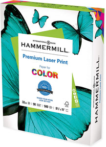 Hammermill Printer Paper, Premium Laser Print 32 lb, 8.5 x 11-1 Ream (500 Sheets) - 98 Bright, Made in the USA, 104646