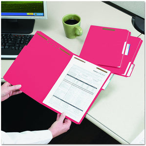 Smead Fastener File Folder, 2 Fasteners, Reinforced 1/3-Cut Tab, Letter Size, Red, 50 per Box (12740)