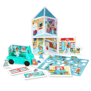 Melissa & Doug Magnetivity Magnetic Tiles Building Play Set – Pet Center with Rescue Vehicle (95 Pieces, STEM Toy, Great Gift for Girls and Boys - Best for 4, 5, 6, 7, 8 Year Olds and Up)