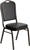 Flash Furniture 4 Pk. HERCULES Series Crown Back Stacking Banquet Chair in Black Vinyl - Gold Vein Frame
