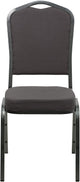 Flash Furniture 4 Pk. HERCULES Series Crown Back Stacking Banquet Chair in Gray Fabric - Silver Vein Frame