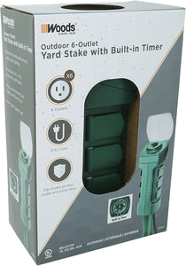 Woods Outdoor Yard Stake with Photocell and Built-In Timer