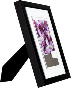 Gallery Solutions 05FW1578E Wall Mount Double Airfloat Mat Picture Frame, 8" x 10", Black/White