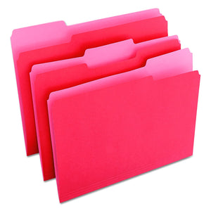 Universal 10503 File Folders, 1/3 Cut One-Ply Top Tab, Letter, Red/Light Red (Box of 100)