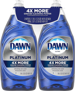 Dawn Platinum Dishwashing Liquid Dish Soap, Refreshing Rain (40 oz, 2 pk.)