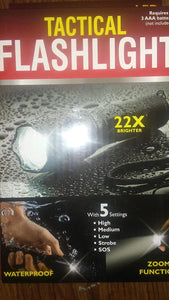 bulk buys Waterproof Tactical Zoom Flashlight with 5 Settings - Pack of 4