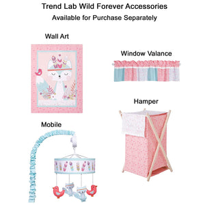 Wild Forever Pink Forest Animal Theme Baby Girl Crib Bedding Sets