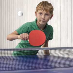 Hey! Play! Table Tennis Set – Portable Instant Two Player Game with Retractable Net, Wooden Paddles & Balls for Two Player Family Fun On The Go