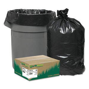 Earthsense Can Liners, 56 Gallons, 1.25 Milliliters, 43 x 48, Black, 100/Carton (RNW4750)