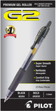 PILOT G2 Premium Refillable & Retractable Rolling Ball Gel Pens, Bold Point, Black Ink, 12 Count (31256)