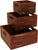 Wald Imports Red Wash Distressed Finish Wood Weathered Decorative Storage Crates, Set of 3