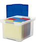 Storex Plastic File Tote Storage Box with Snap-On Lid, Letter/Legal Size, Clear (61508U01C)