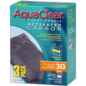 Aquaclear Activated Carbon Filter Inserts - Size 30 - 3 count