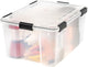 IRIS USA UCB-LD WEATHERTIGHT Storage Box, 4 Pack, 62.8 Quart, Clear