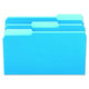 Universal 10521 File Folders, 1/3 Cut One-Ply Top Tab, Legal, Blue/Light Blue (Box of 100)
