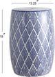 Jonathan Y TBL1019A Moroccan Diamonds 18" Ceramic Drum Garden Stool, Blue/White