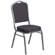 Flash Furniture 4 Pk. HERCULES Series Crown Back Stacking Banquet Chair in Black Patterned Fabric - Silver Vein Frame