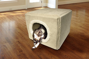 Furhaven Cozy Cube Cat Bed